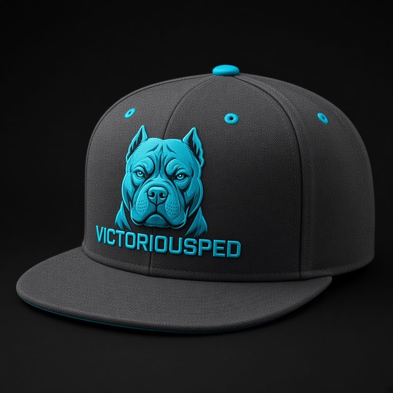 Charcoal 59/50 fitted cap with cyan accents